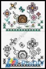 Elizabeth Almond FR0015 Snail Trail -Blackwork pattern- Free