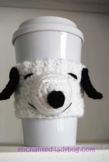 The Enchanted Ladybug - Angie Hale - Crochet Snoopy Coffee Cup Cozy - Free