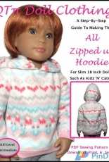 QT Doll Clothing All Zipped Up Hoodie for 18"inch Doll
