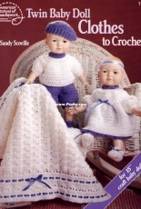 American School of Needlework 1155 Twin Baby Dolls Clothes to Crochet by Sandy Scoville