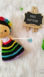 A little love everyday! - Paint It Colorful - Anitha Domacin - Amigurumi Mexican doll - Free