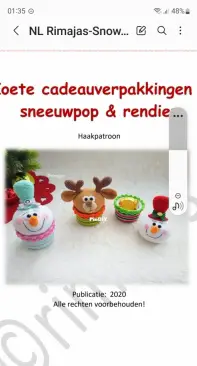 Rimajas - Manuela Trager - Sweet gift packaging Snowman & Moose -  Süße Geschenkverpackungen Schneemann & Elch - Zoete Cadeauverpakkingen Sneeuwpop & Rendier - German & Dutch