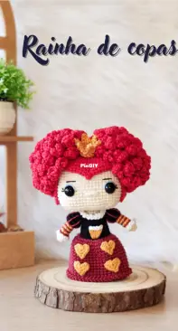 Crocheniacs - Bianca Santos - Queen of Hearts - Rainha de Copas - Portuguese