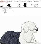 Bobtail dog --Machine embroidery pattern