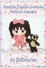 As Feltreiras - Menina Soninho / Sleepy Girl Felt Pattern - Portuguese - free