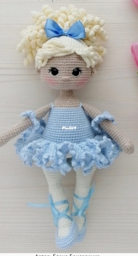 CrochetFriendsToys - Favorite Toys by Elena - Elena Bondarenko - Stepha ballerina in blue dress - Russian