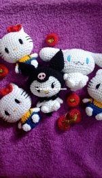 Hello Kitty Crochet - Kuromi, Cinnamoroll, Hello Kitty