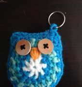 my work owl keychain